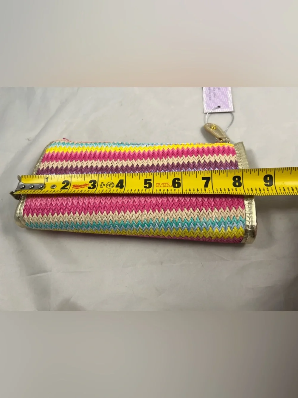 Stephanie Johnson Cosmetic Travel Bags Set Of 2 Rainbow Raffia Print NWT